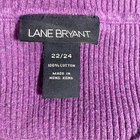 Lane Bryant Women’s Purple Knit V-Neck Vintage Sweater Plus 22/24 100%Cotton - Picture 5 of 7